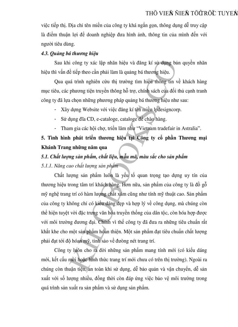 image for page Một số giải pháp xây dựng và phát triển thương hiệu cho Công ty Cổ phần thương mại Khánh Trang