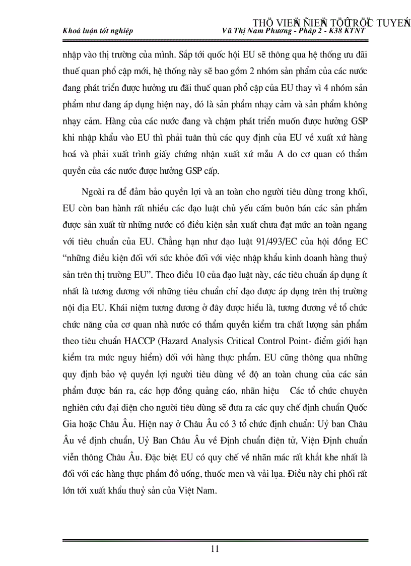 image for page Việc vận dụng các quy định pháp lý của Liên minh Châu Âu EU về chất lượng và nhãn hiệu sản phẩm trong xuất khẩu hàng hoá của Việt Nam vào thị trường này
