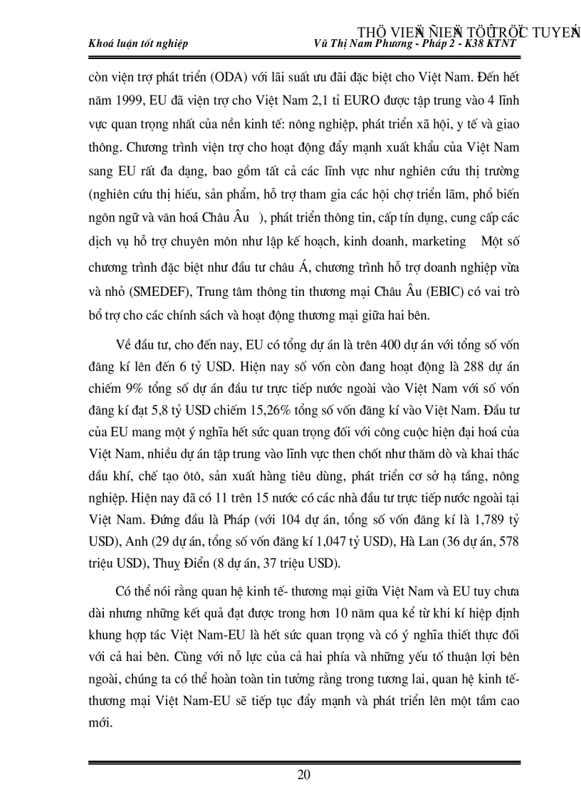 image for page Việc vận dụng các quy định pháp lý của Liên minh Châu Âu EU về chất lượng và nhãn hiệu sản phẩm trong xuất khẩu hàng hoá của Việt Nam vào thị trường này