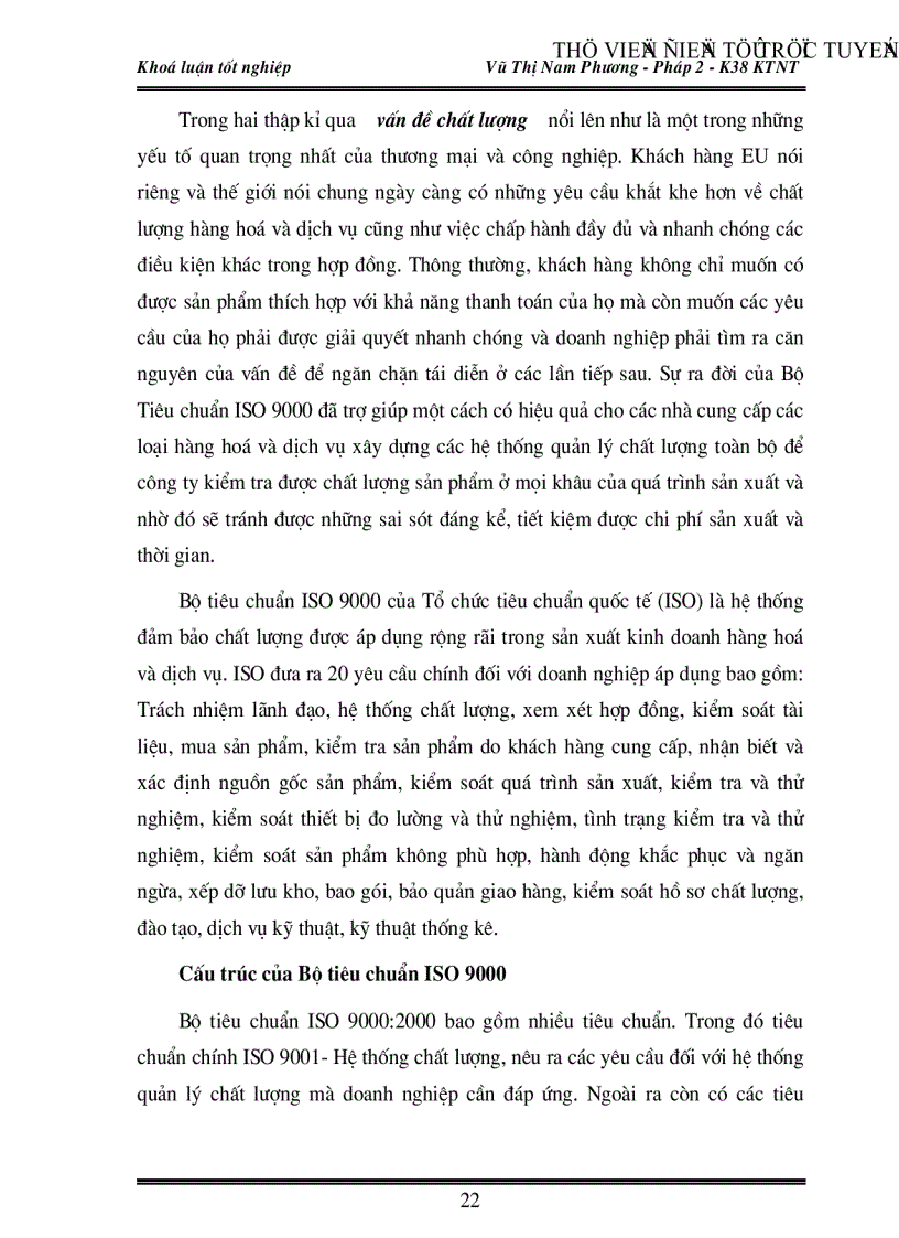 image for page Việc vận dụng các quy định pháp lý của Liên minh Châu Âu EU về chất lượng và nhãn hiệu sản phẩm trong xuất khẩu hàng hoá của Việt Nam vào thị trường này