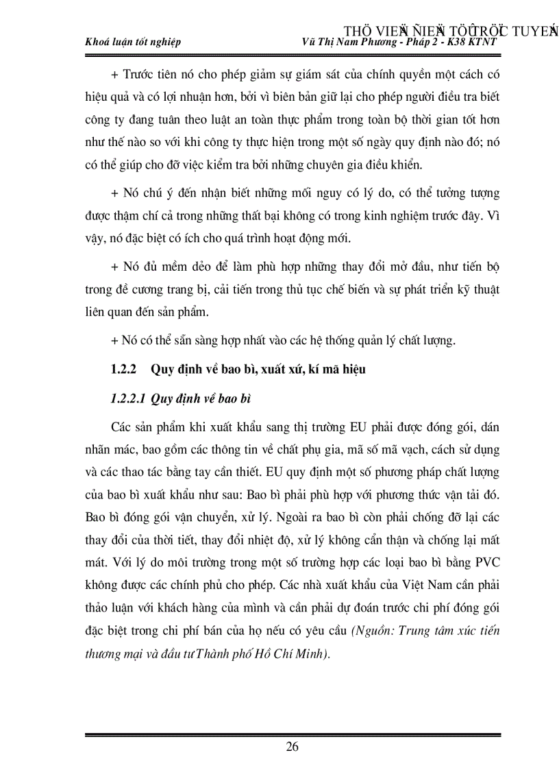 image for page Việc vận dụng các quy định pháp lý của Liên minh Châu Âu EU về chất lượng và nhãn hiệu sản phẩm trong xuất khẩu hàng hoá của Việt Nam vào thị trường này