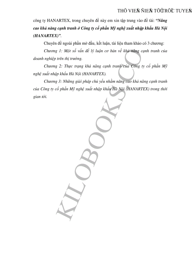 image for page Nâng cao khả năng cạnh tranh ở Công ty cổ phần Mỹ nghệ xuất nhập khẩu Hà Nội HANARTEX