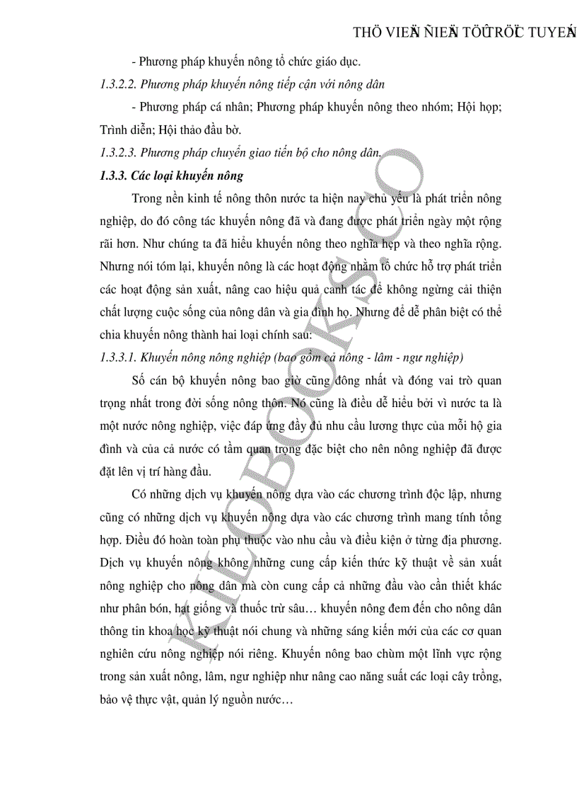 image for page Thực trạng và những giải pháp khuyến nông nhằm nâng cao hiệu quả sản xuất lúa của hợp tác xã Phong Vân huyện Ba Vì tỉnh Hà Tây