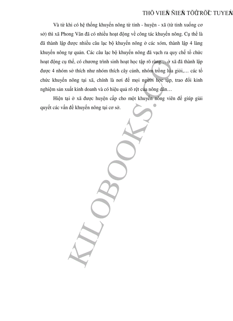 image for page Thực trạng và những giải pháp khuyến nông nhằm nâng cao hiệu quả sản xuất lúa của hợp tác xã Phong Vân huyện Ba Vì tỉnh Hà Tây
