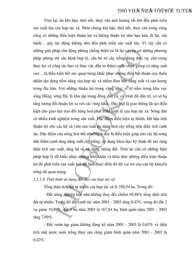 image for page Thực trạng và những giải pháp khuyến nông nhằm nâng cao hiệu quả sản xuất lúa của hợp tác xã Phong Vân huyện Ba Vì tỉnh Hà Tây