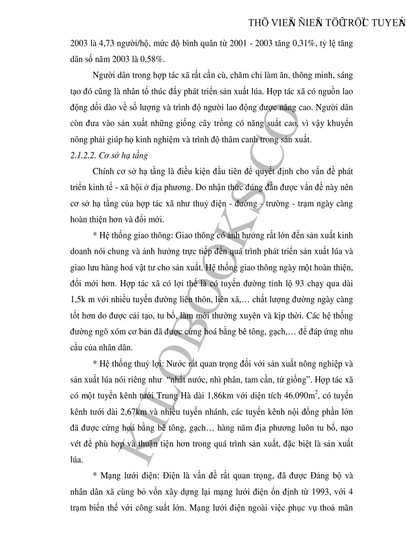 image for page Thực trạng và những giải pháp khuyến nông nhằm nâng cao hiệu quả sản xuất lúa của hợp tác xã Phong Vân huyện Ba Vì tỉnh Hà Tây