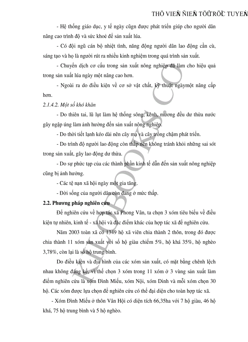 image for page Thực trạng và những giải pháp khuyến nông nhằm nâng cao hiệu quả sản xuất lúa của hợp tác xã Phong Vân huyện Ba Vì tỉnh Hà Tây