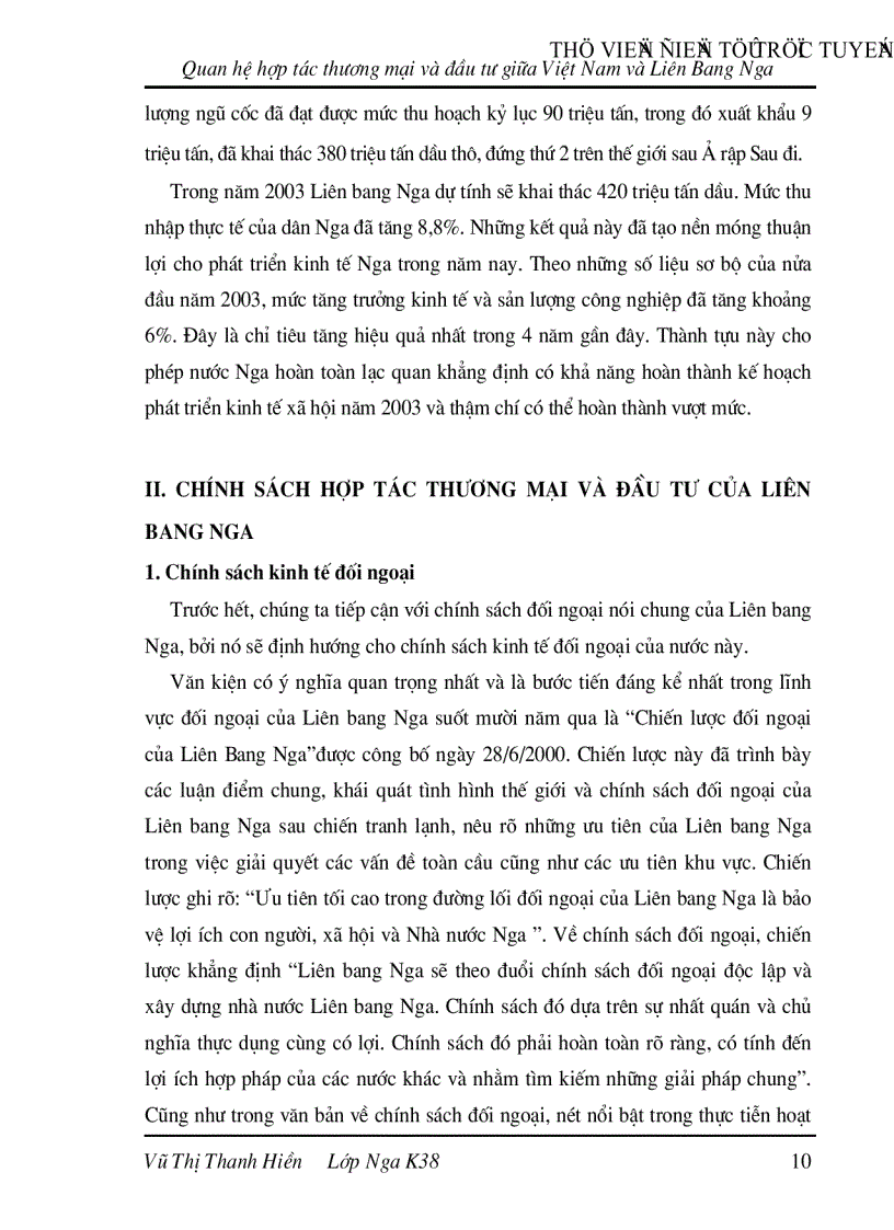 image for page Quan hệ hợp tác thương mại và đầu tư giữa Việt Nam và Liên Bang Nga