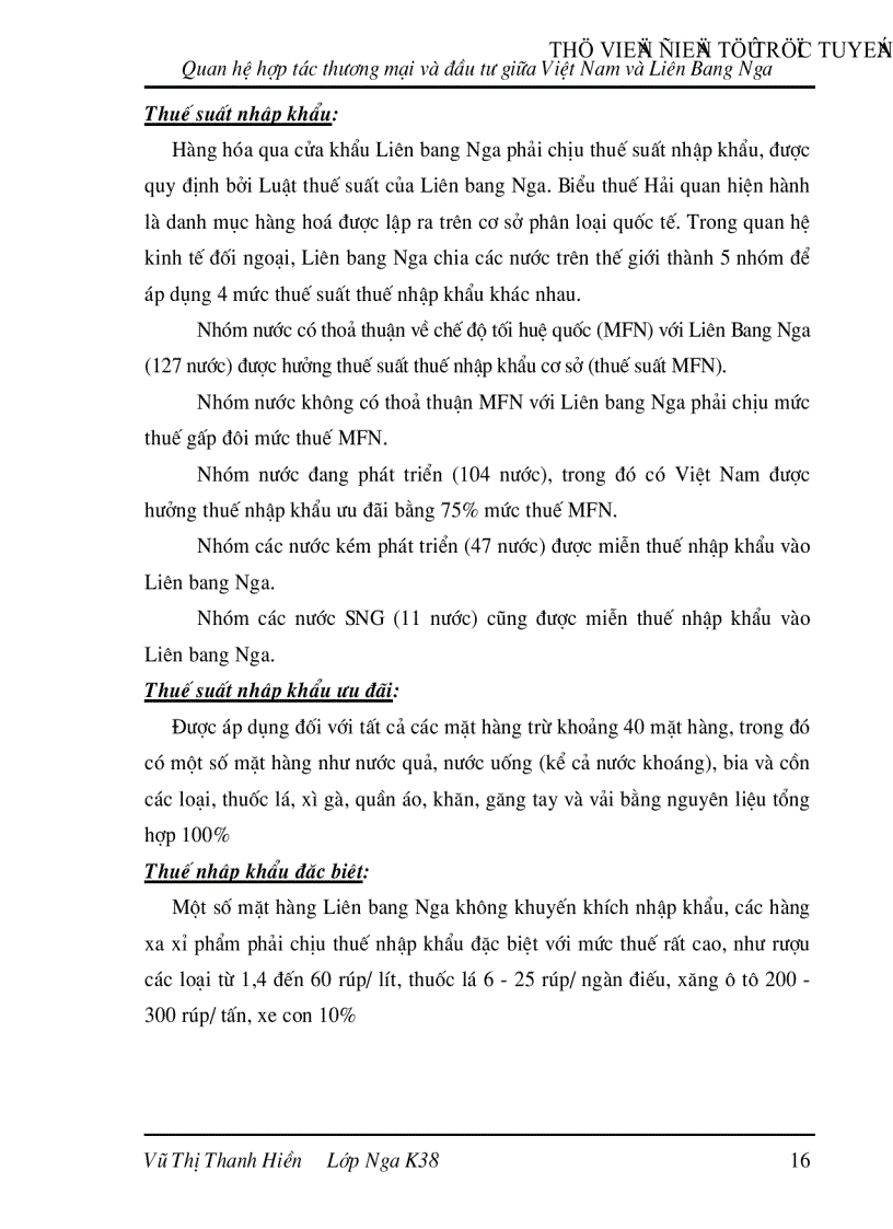 image for page Quan hệ hợp tác thương mại và đầu tư giữa Việt Nam và Liên Bang Nga