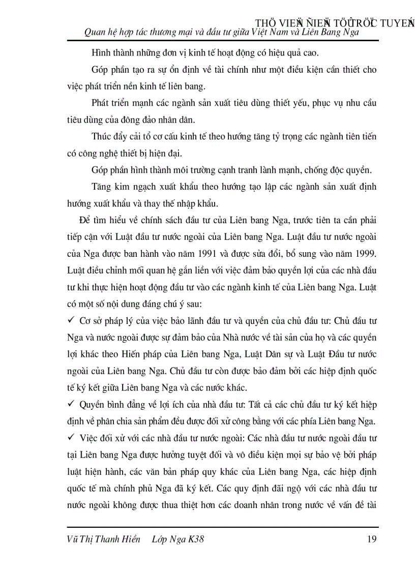 image for page Quan hệ hợp tác thương mại và đầu tư giữa Việt Nam và Liên Bang Nga