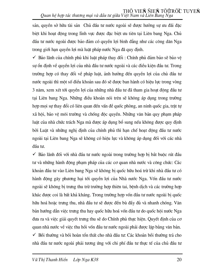 image for page Quan hệ hợp tác thương mại và đầu tư giữa Việt Nam và Liên Bang Nga