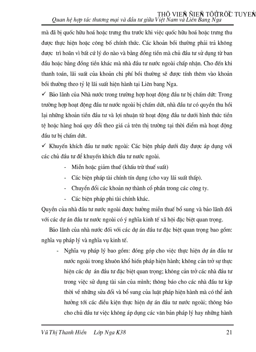 image for page Quan hệ hợp tác thương mại và đầu tư giữa Việt Nam và Liên Bang Nga