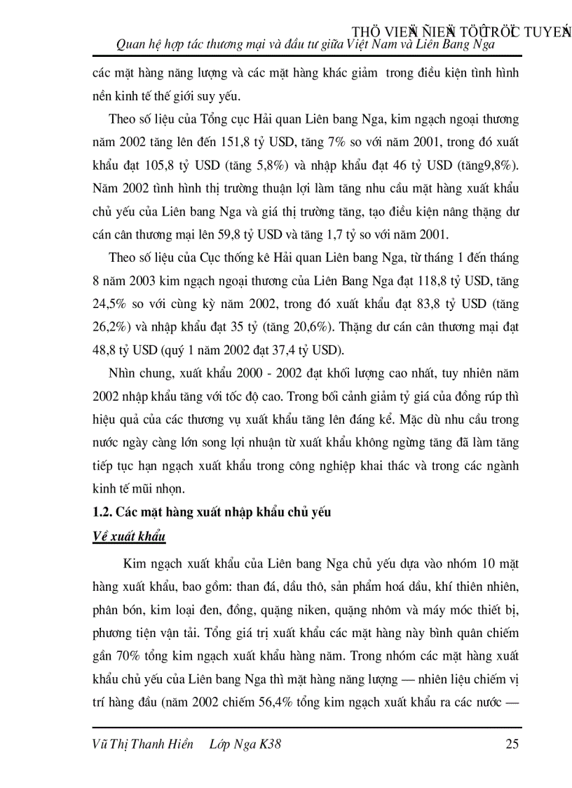 image for page Quan hệ hợp tác thương mại và đầu tư giữa Việt Nam và Liên Bang Nga