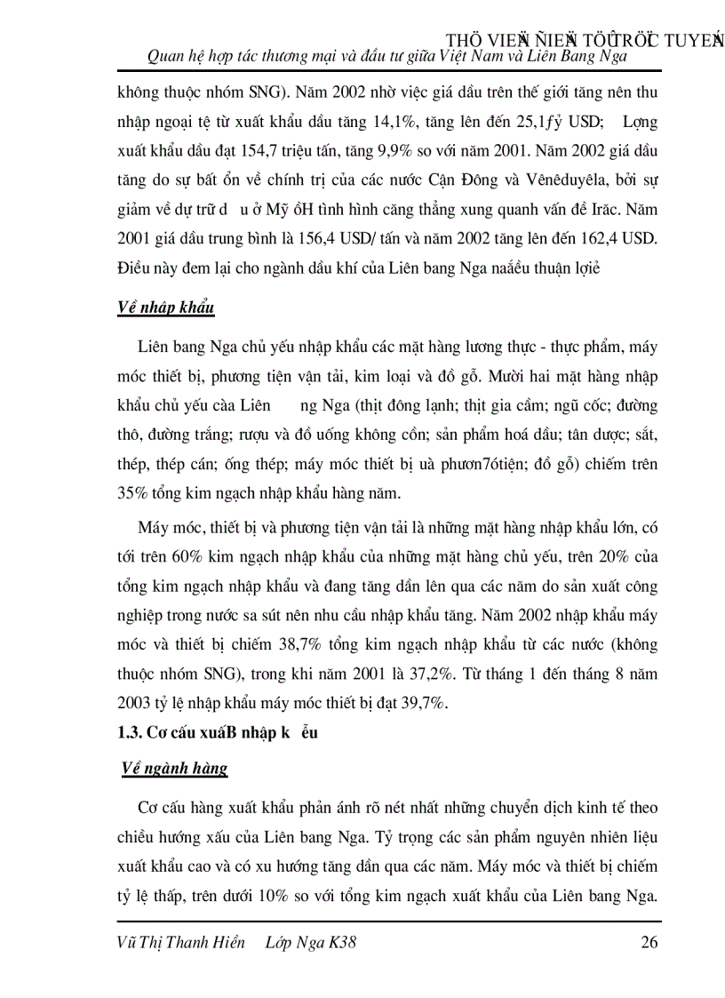 image for page Quan hệ hợp tác thương mại và đầu tư giữa Việt Nam và Liên Bang Nga