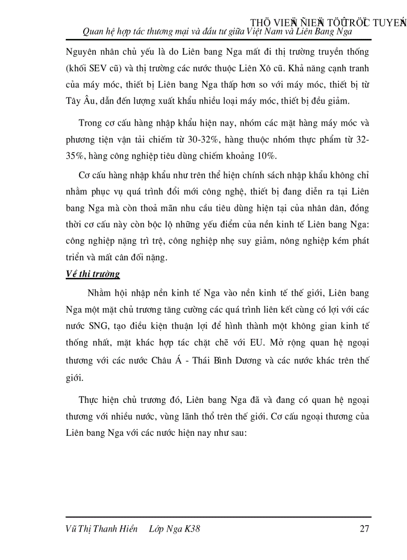 image for page Quan hệ hợp tác thương mại và đầu tư giữa Việt Nam và Liên Bang Nga