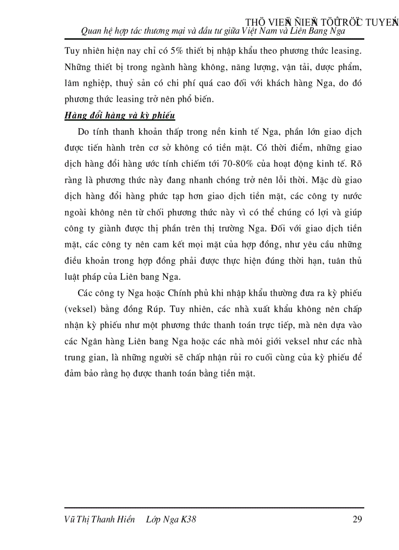 image for page Quan hệ hợp tác thương mại và đầu tư giữa Việt Nam và Liên Bang Nga