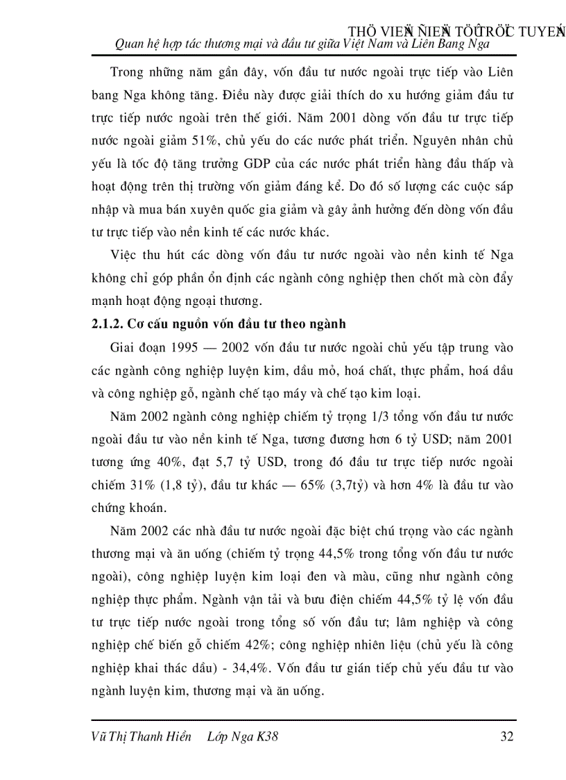 image for page Quan hệ hợp tác thương mại và đầu tư giữa Việt Nam và Liên Bang Nga