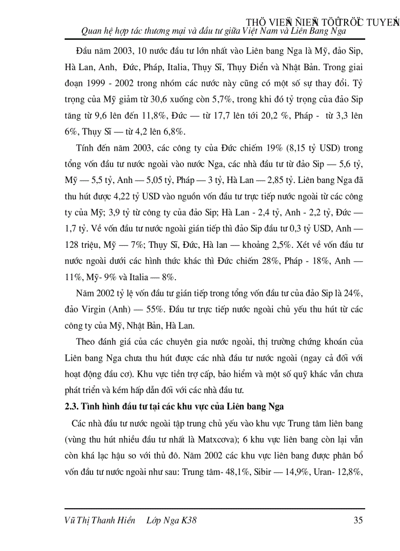 image for page Quan hệ hợp tác thương mại và đầu tư giữa Việt Nam và Liên Bang Nga