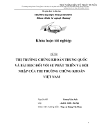 Thị trường chứng khoán Trung Quốc và Bài học cho sự phát triển và hội nhập thị trường chứng khoán Việt Nam