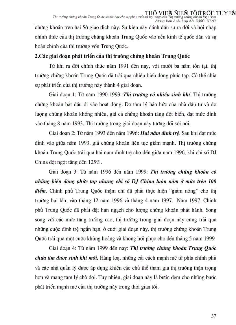 image for page Thị trường chứng khoán Trung Quốc và Bài học cho sự phát triển và hội nhập thị trường chứng khoán Việt Nam