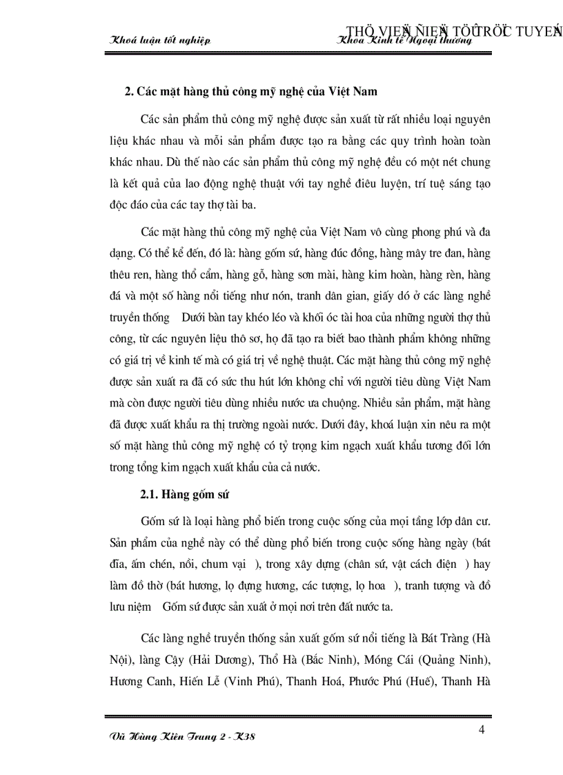 image for page Một số giải pháp thúc đẩy xuất khẩu hàng thủ công mỹ nghệ của Việt Nam thời kỳ 2001 2010