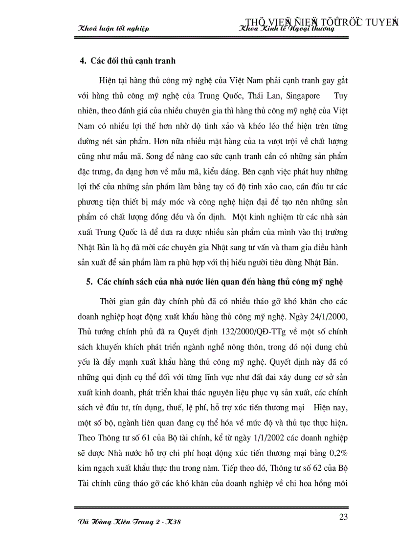 image for page Một số giải pháp thúc đẩy xuất khẩu hàng thủ công mỹ nghệ của Việt Nam thời kỳ 2001 2010