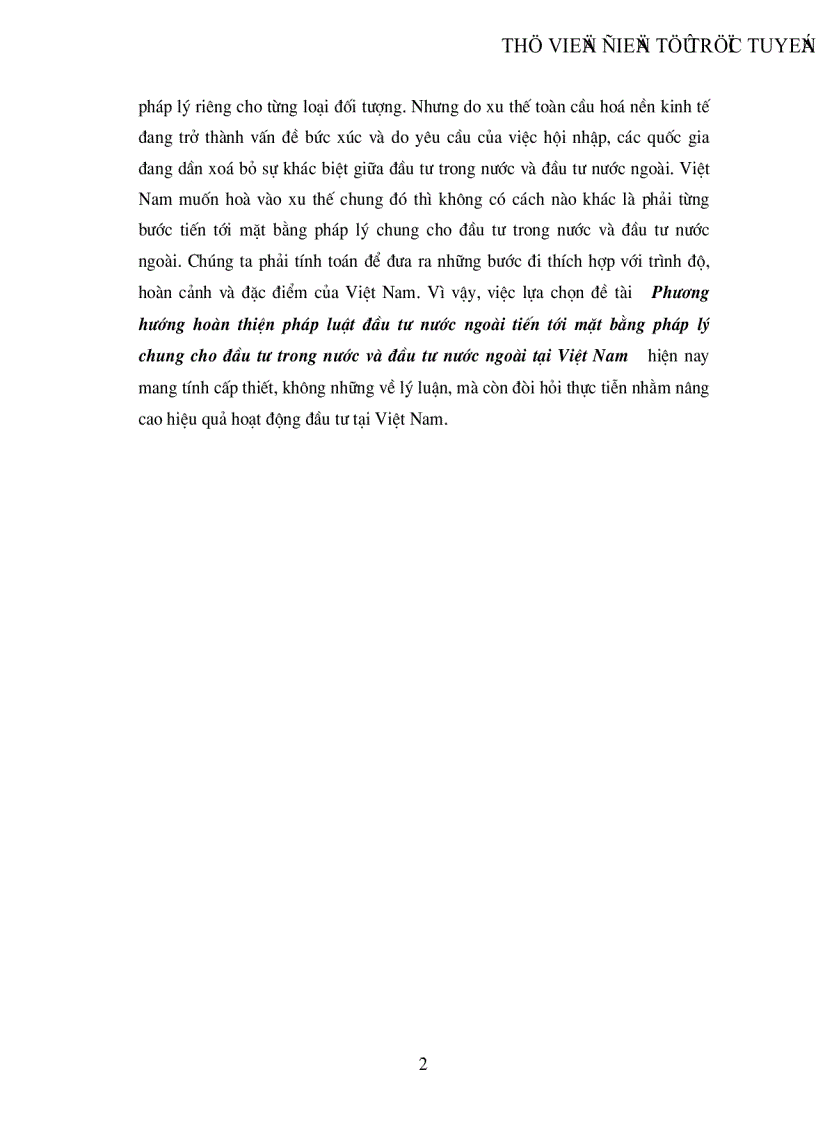 image for page Phương hướng hoàn thiện pháp luật đầu tư nước ngoài tiến tới mặt bằng pháp lý chung cho đầu tư trong nước và đầu tư nước ngoài tại Việt Nam