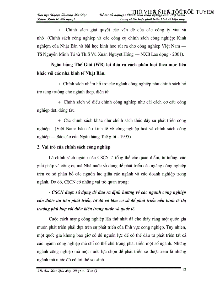 image for page Chính sách công nghiệp của Việt Nam trong chiến lược phát triển kinh tế hiện nay