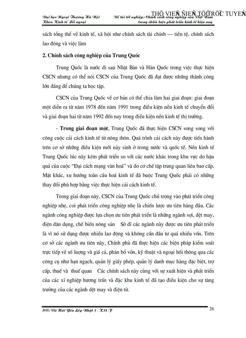 image for page Chính sách công nghiệp của Việt Nam trong chiến lược phát triển kinh tế hiện nay