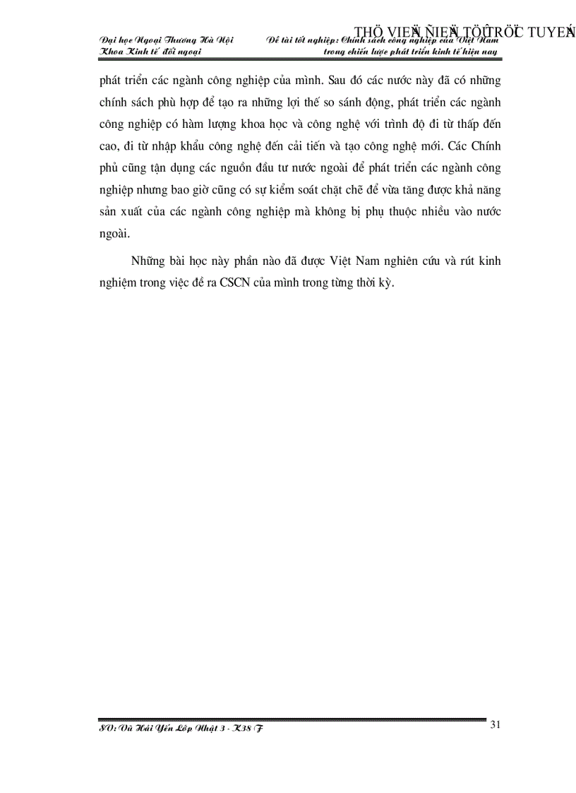 image for page Chính sách công nghiệp của Việt Nam trong chiến lược phát triển kinh tế hiện nay