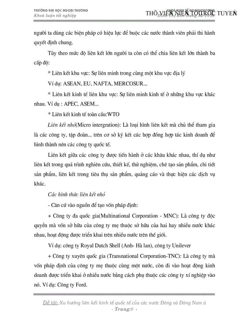 image for page Xu hướng liên kết kinh tế quốc tế của các nước Đông và Đông nam á