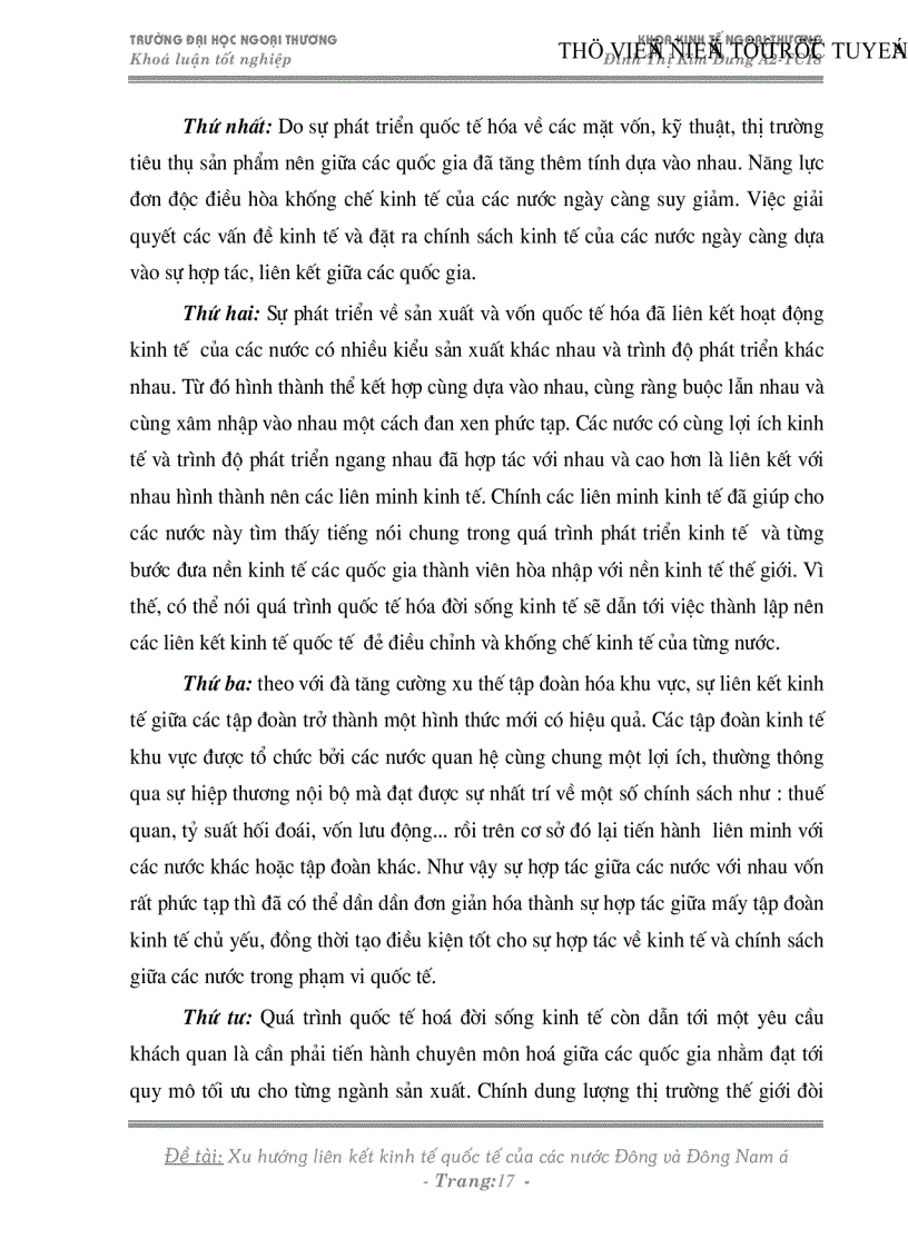 image for page Xu hướng liên kết kinh tế quốc tế của các nước Đông và Đông nam á