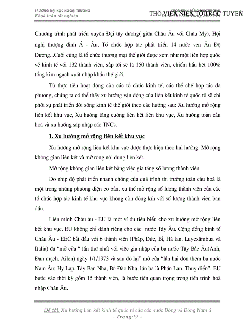 image for page Xu hướng liên kết kinh tế quốc tế của các nước Đông và Đông nam á