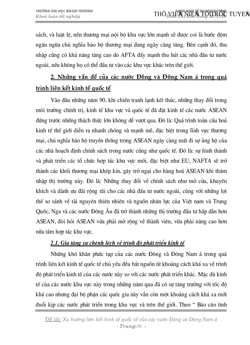 image for page Xu hướng liên kết kinh tế quốc tế của các nước Đông và Đông nam á