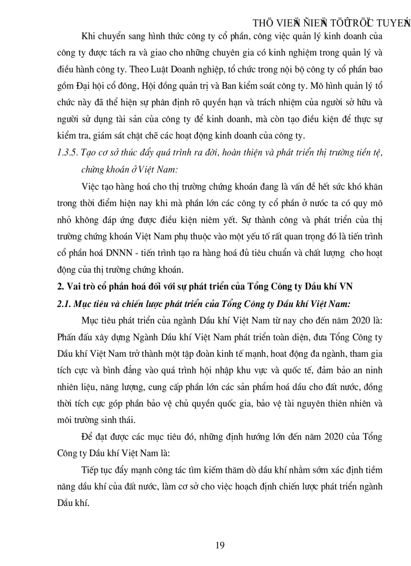 image for page Những giải pháp chủ yếu nhằm đẩy mạnh tiến trình cổ phần hoá của Tổng công ty Dầu khí Việt Nam