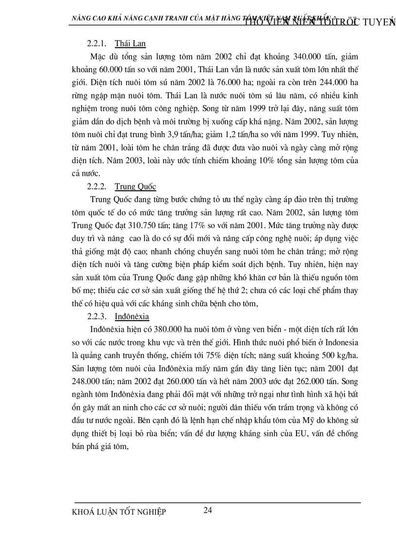 image for page Nâng cao khả năng cạnh tranh của sản phẩm tôm Việt Nam xuất khẩu trong quá trình hội nhập