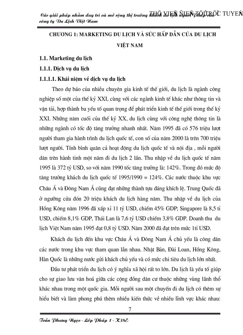 image for page Các giải pháp nhằm duy trì và mở rộng thị trường khách du lịch Pháp của công ty du lịch Việt Nam