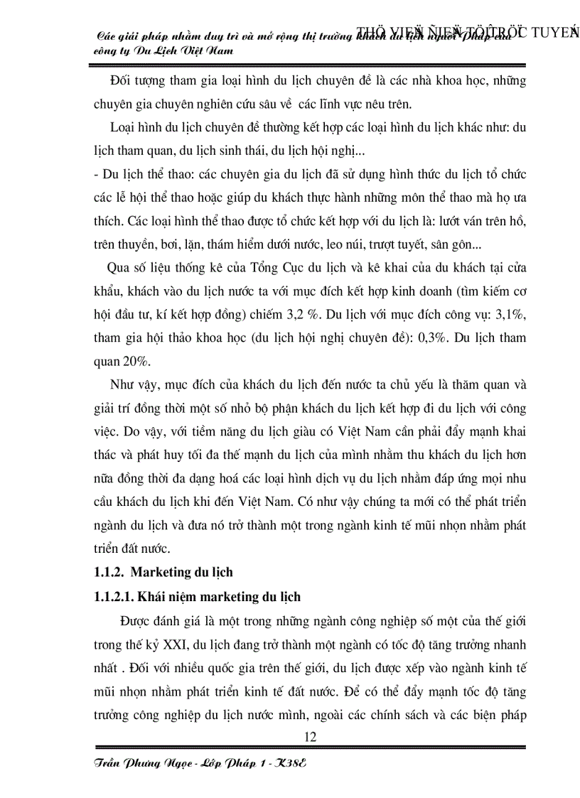 image for page Các giải pháp nhằm duy trì và mở rộng thị trường khách du lịch Pháp của công ty du lịch Việt Nam