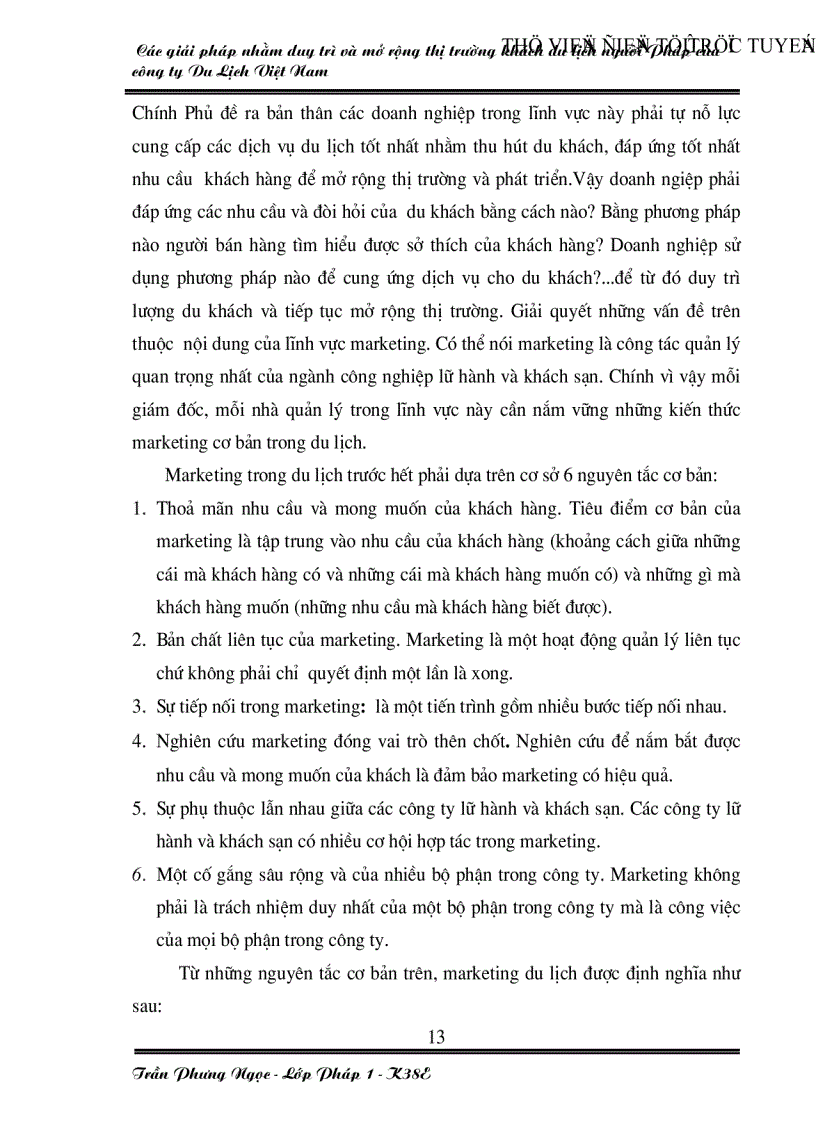 image for page Các giải pháp nhằm duy trì và mở rộng thị trường khách du lịch Pháp của công ty du lịch Việt Nam