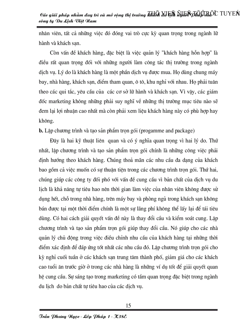 image for page Các giải pháp nhằm duy trì và mở rộng thị trường khách du lịch Pháp của công ty du lịch Việt Nam
