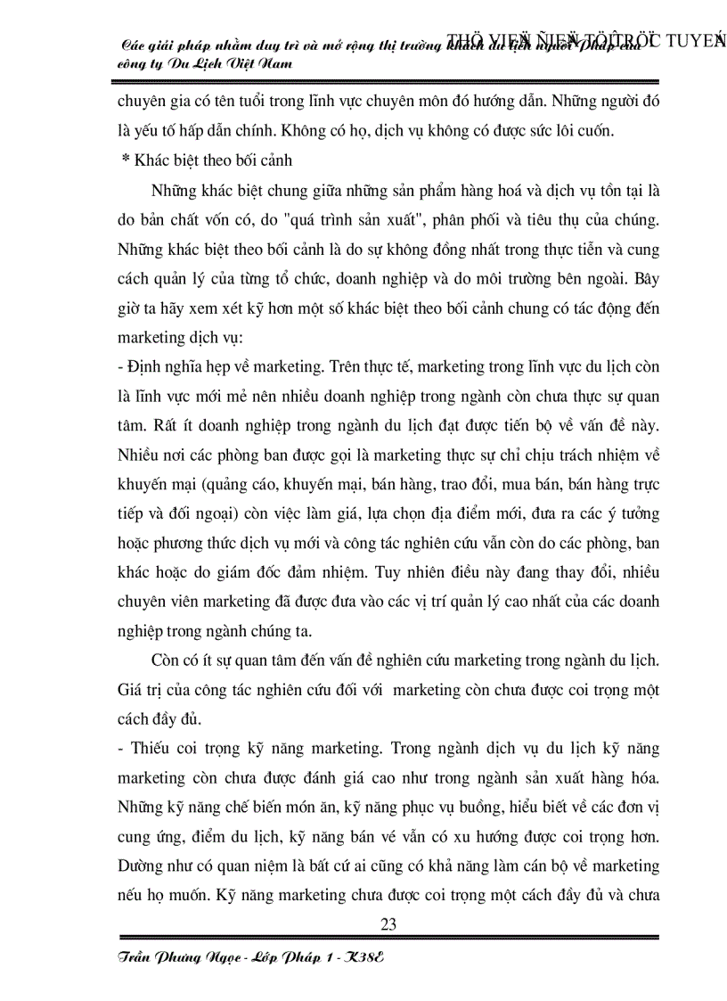 image for page Các giải pháp nhằm duy trì và mở rộng thị trường khách du lịch Pháp của công ty du lịch Việt Nam