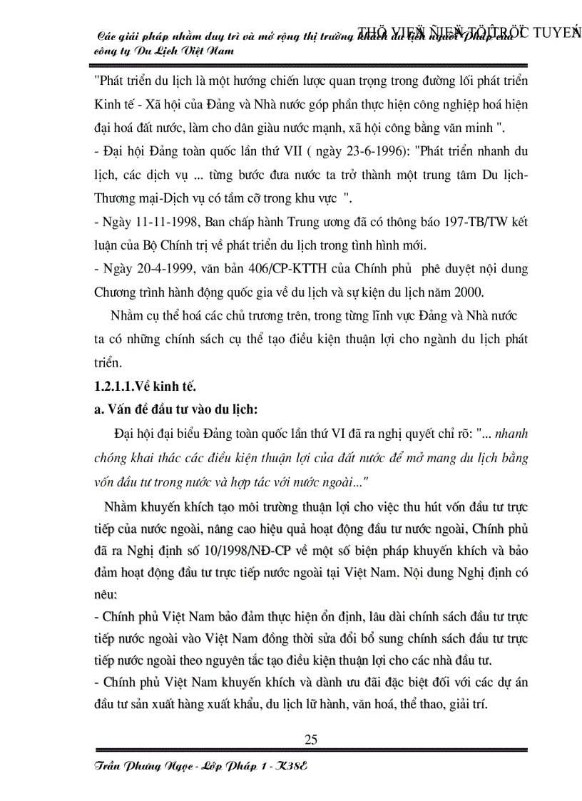 image for page Các giải pháp nhằm duy trì và mở rộng thị trường khách du lịch Pháp của công ty du lịch Việt Nam