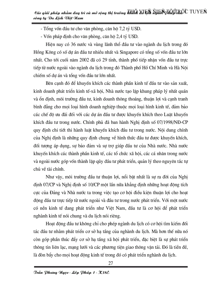 image for page Các giải pháp nhằm duy trì và mở rộng thị trường khách du lịch Pháp của công ty du lịch Việt Nam