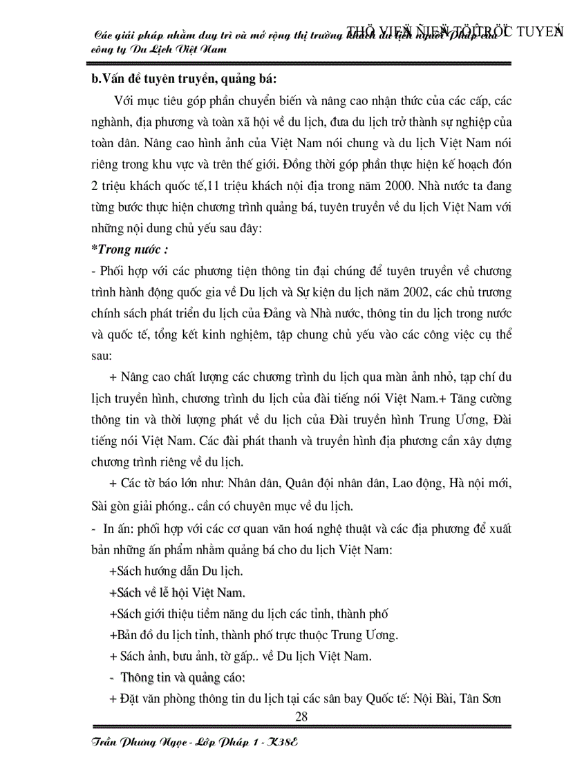 image for page Các giải pháp nhằm duy trì và mở rộng thị trường khách du lịch Pháp của công ty du lịch Việt Nam