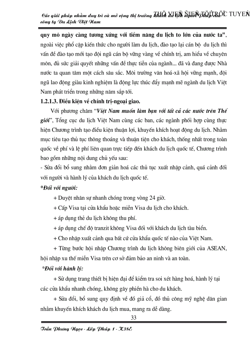 image for page Các giải pháp nhằm duy trì và mở rộng thị trường khách du lịch Pháp của công ty du lịch Việt Nam