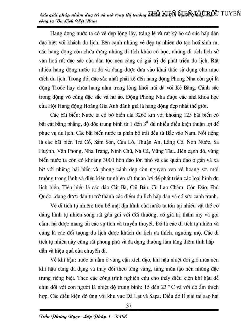 image for page Các giải pháp nhằm duy trì và mở rộng thị trường khách du lịch Pháp của công ty du lịch Việt Nam