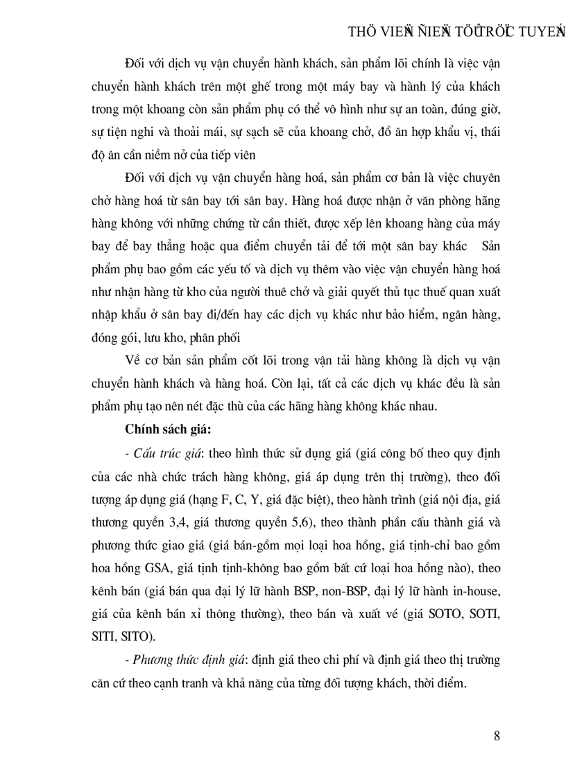 image for page Việc Vận dụng marketing vào thực tiễn kinh doanh của hãng hàng không quốc gia việt nam