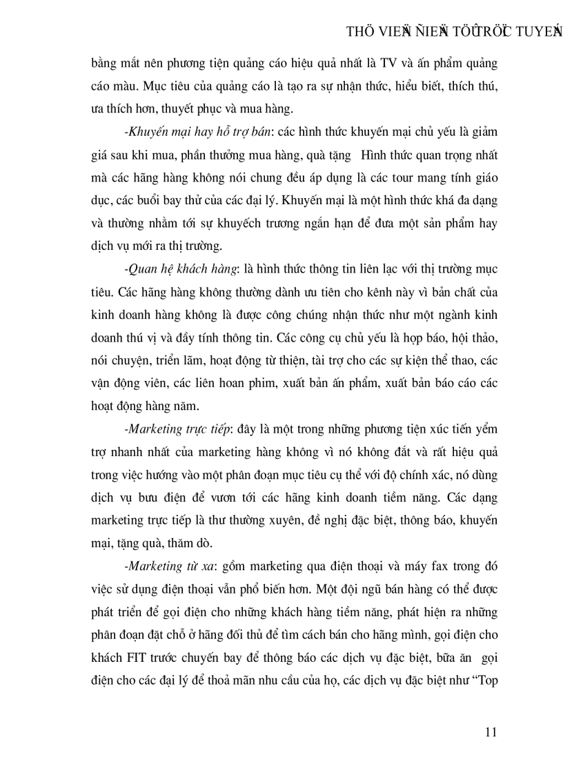 image for page Việc Vận dụng marketing vào thực tiễn kinh doanh của hãng hàng không quốc gia việt nam