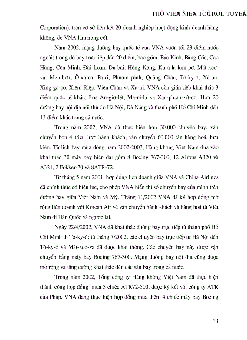 image for page Việc Vận dụng marketing vào thực tiễn kinh doanh của hãng hàng không quốc gia việt nam