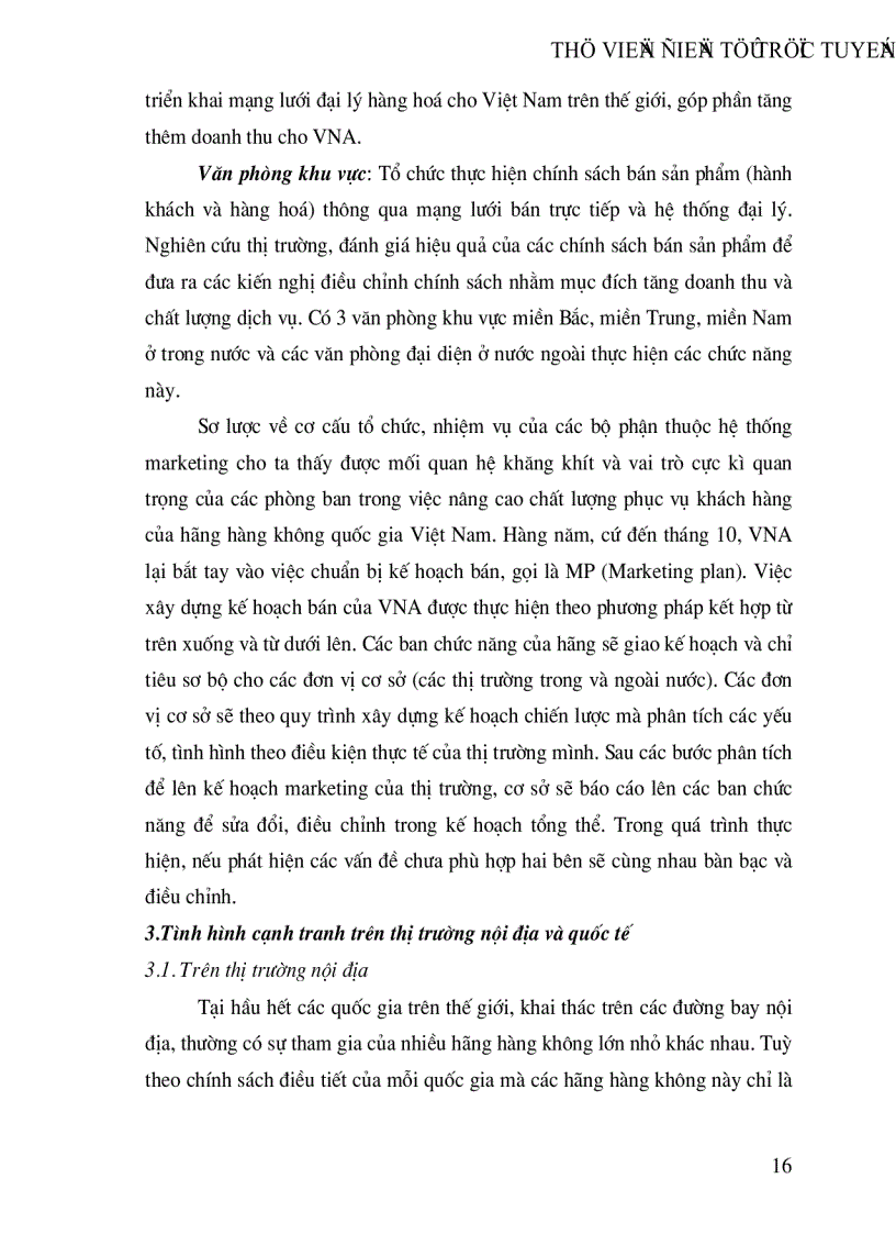 image for page Việc Vận dụng marketing vào thực tiễn kinh doanh của hãng hàng không quốc gia việt nam